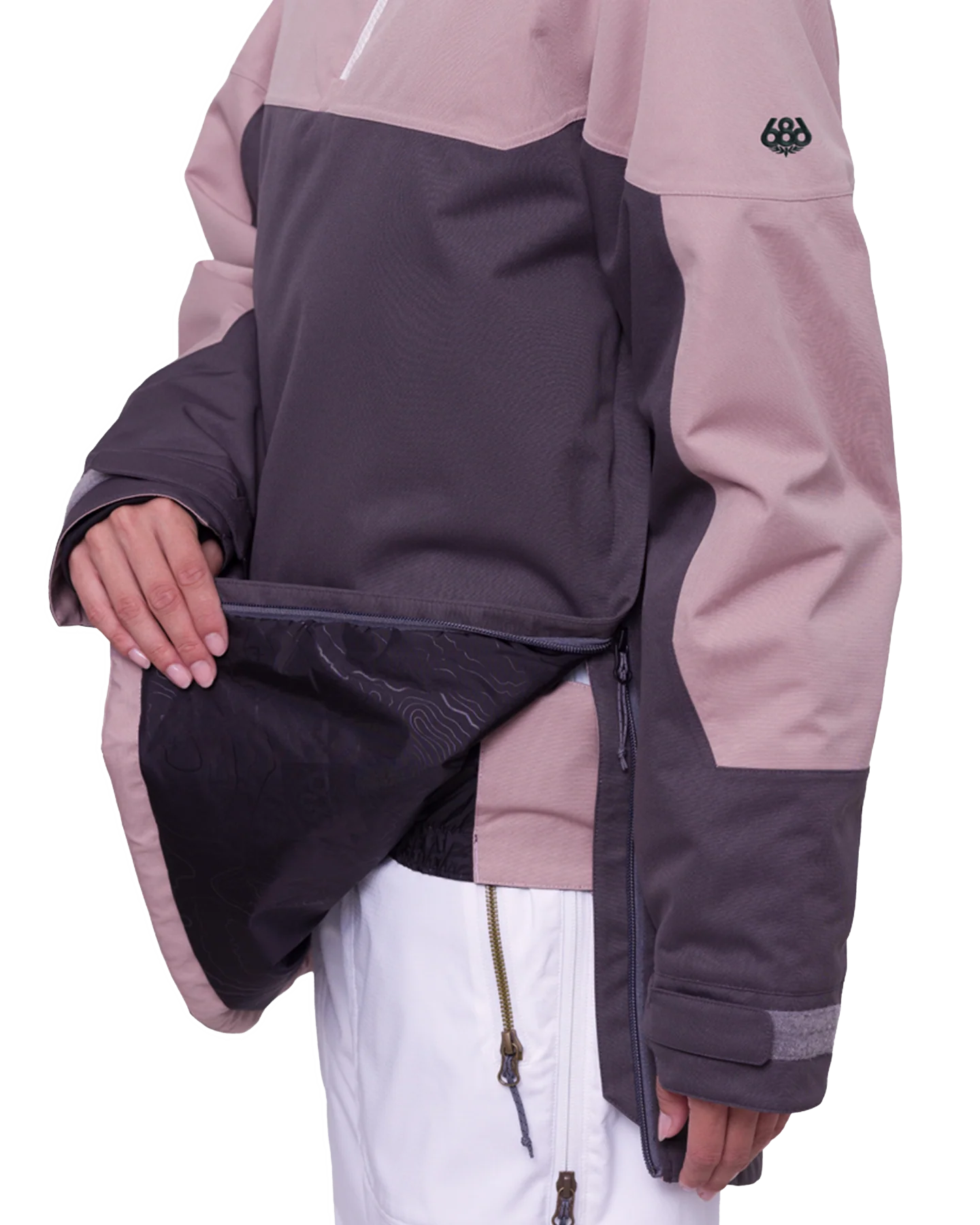 686 Women's Upton Anorak - Charcoal Colorblock (Size XS) - Image 3