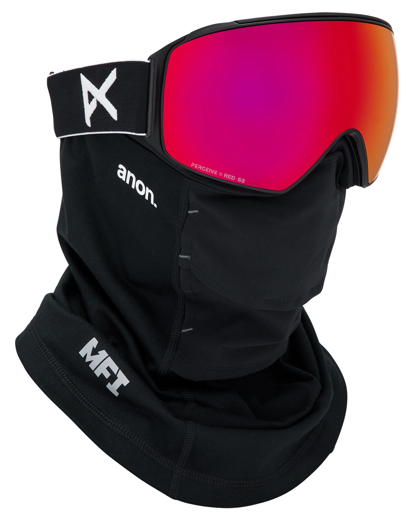 Anon M4 (Toric) Snow Goggles + Bonus Lens + MFI® Face Mask - Black/Perceive Sunny Red - Image 5
