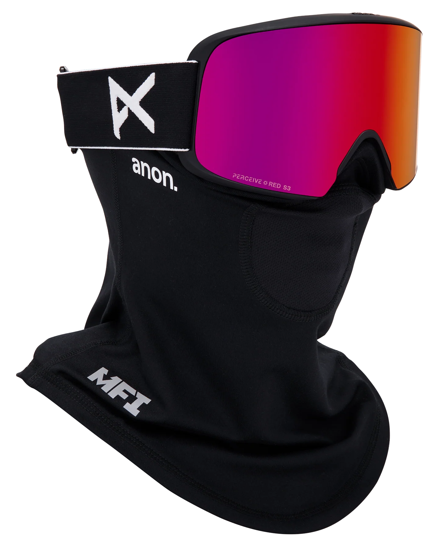 Anon M6 Snow Goggles + Bonus Lens + MFI® Face Mask - Black/Perceive Sunny Red - Image 5