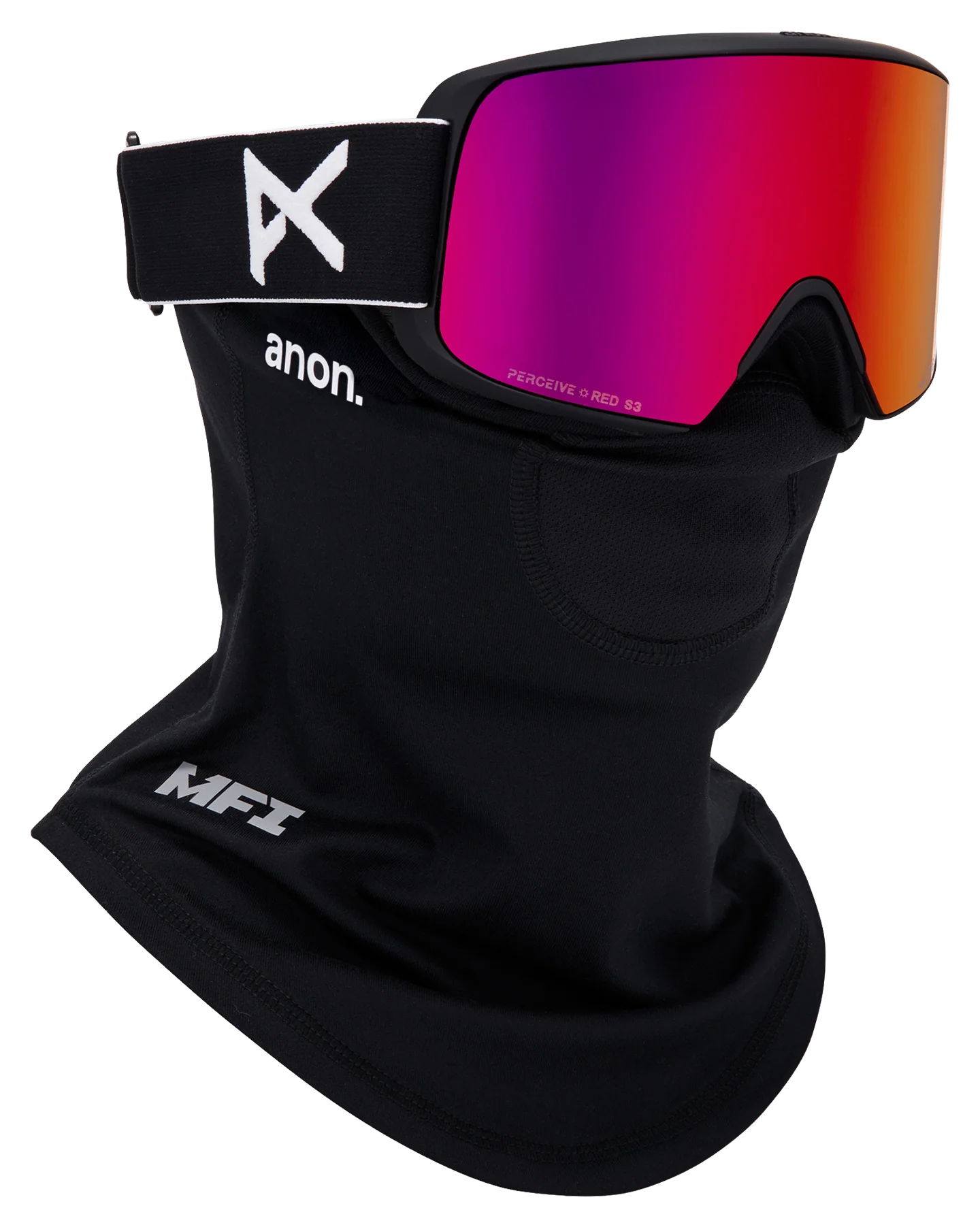 Anon M6S Snow Goggles + Bonus Lens + MFI® Face Mask - Black/Perceive Sunny Red - Image 5