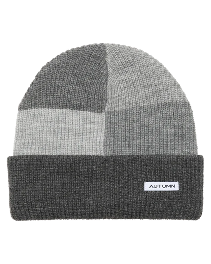 Autumn Patchwork Beanie - Grey