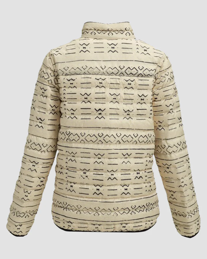 Burton Evergreen Women's Insulated Collar Down Snow Jacket - Canvas Bogolanfini / True Black - Image 2