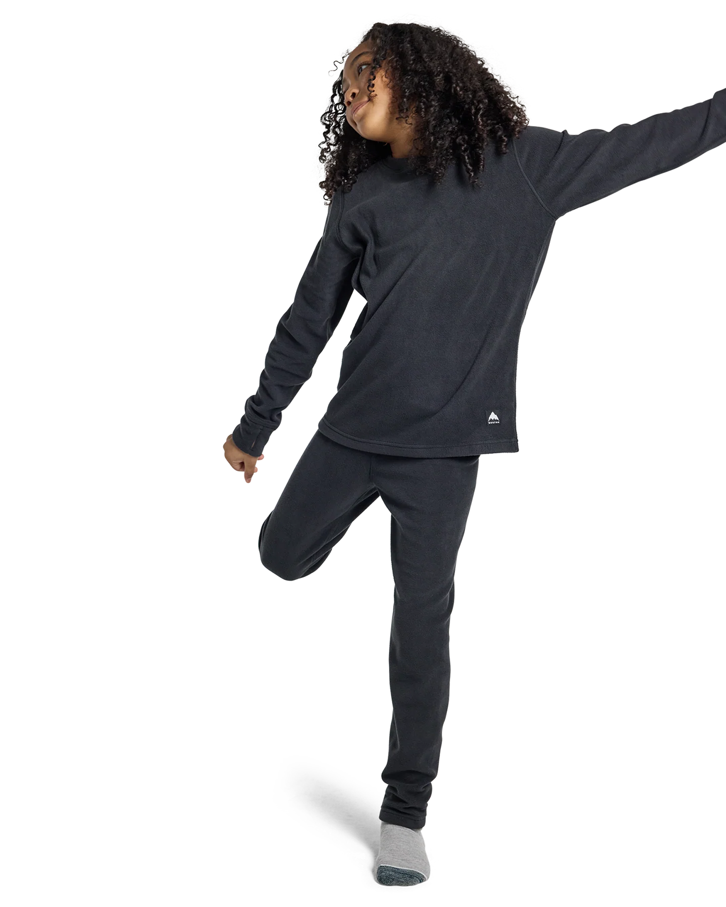 Burton Kids' Fleece Base Layer Thermal Set - True Black - Image 3