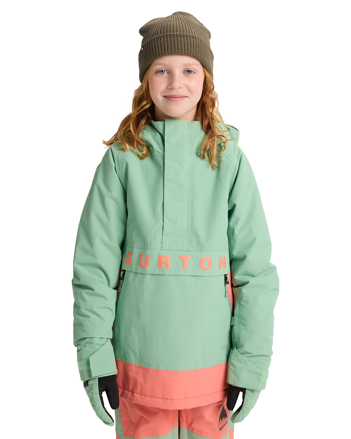 Burton Kids' Frostner 2L Anorak Snow Jacket - Soft Sage/Peach Echo - Image 4