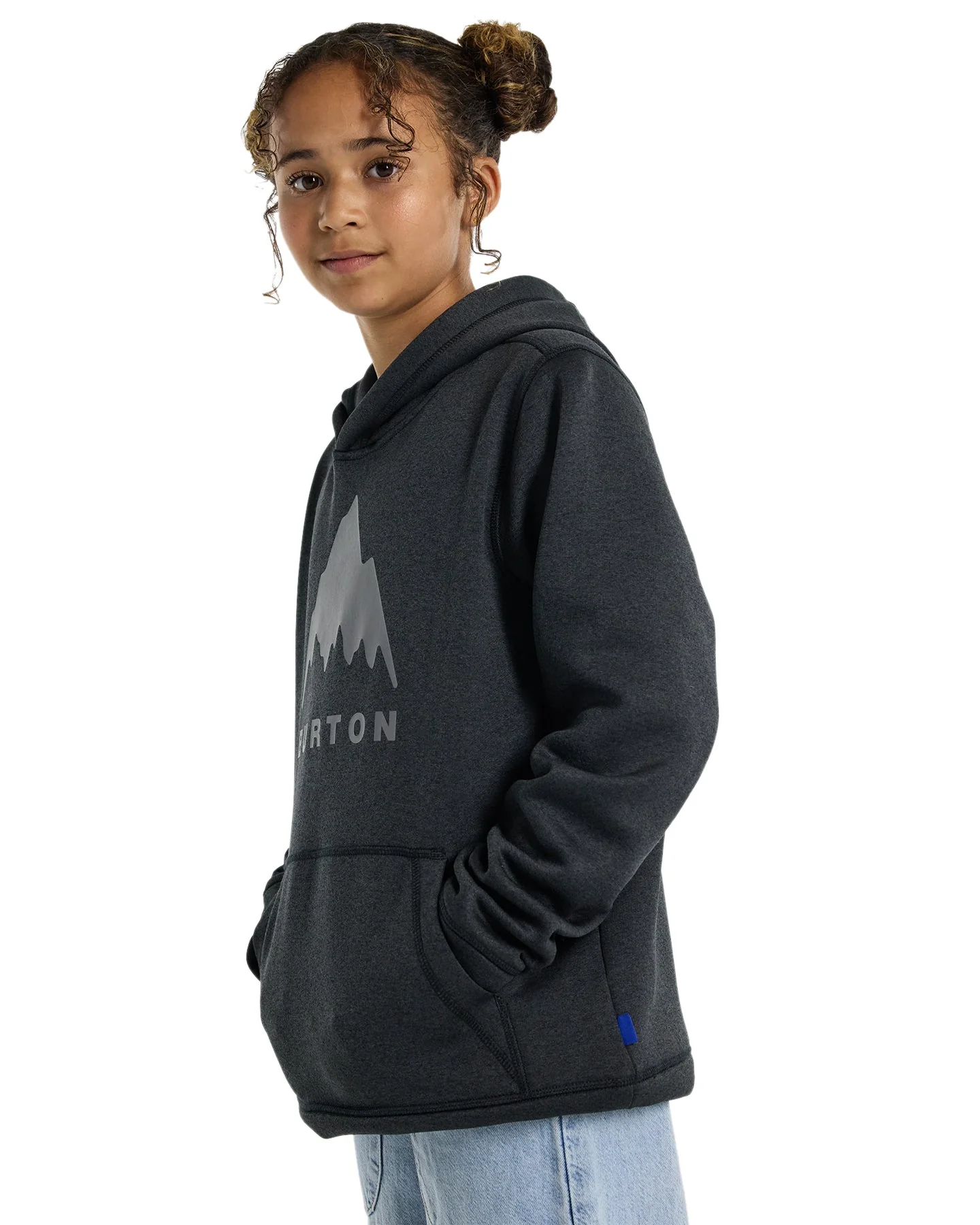 Burton Kids' Oak Pullover Hoodie - True Black Heather - Image 2