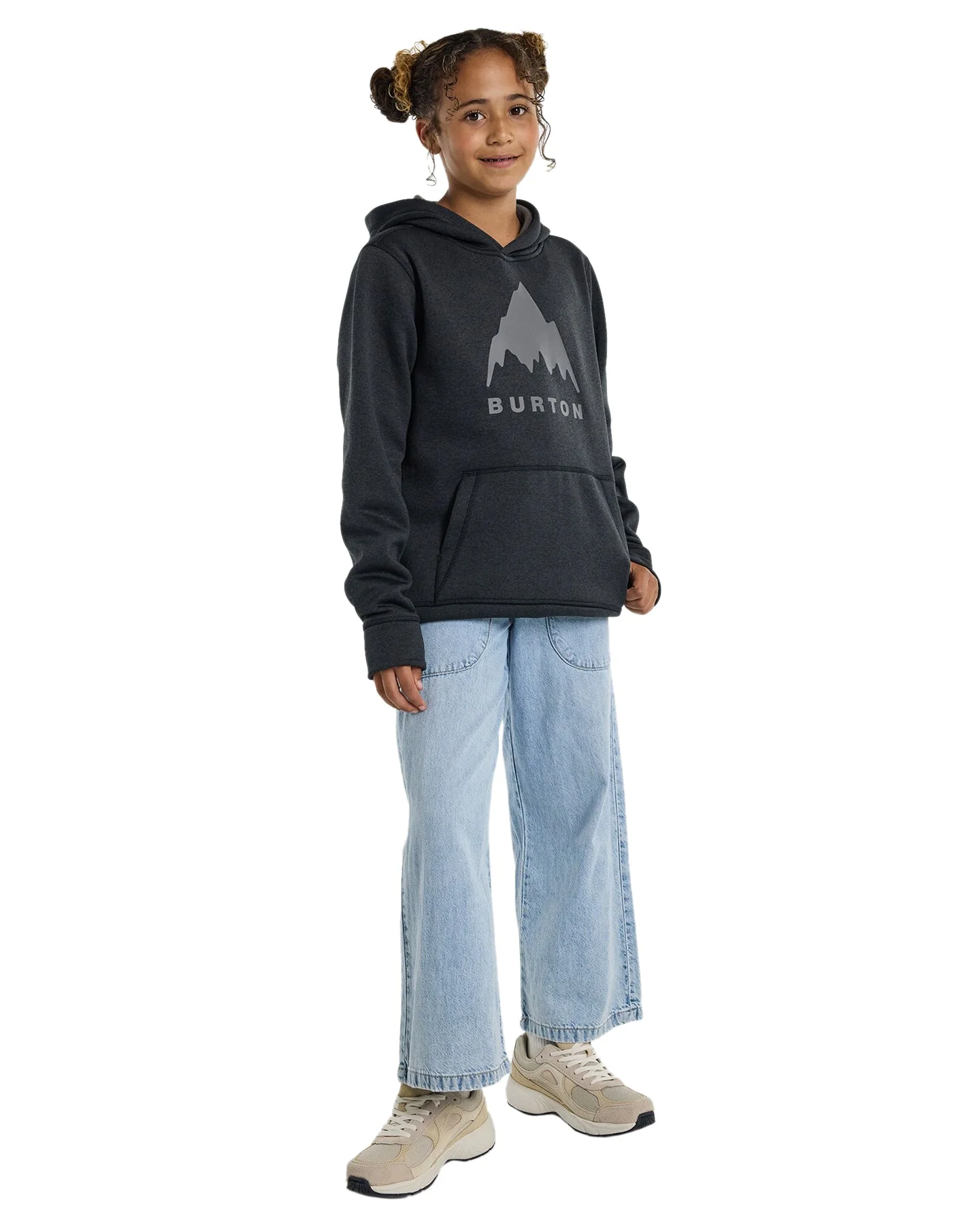 Burton Kids' Oak Pullover Hoodie - True Black Heather - Image 5