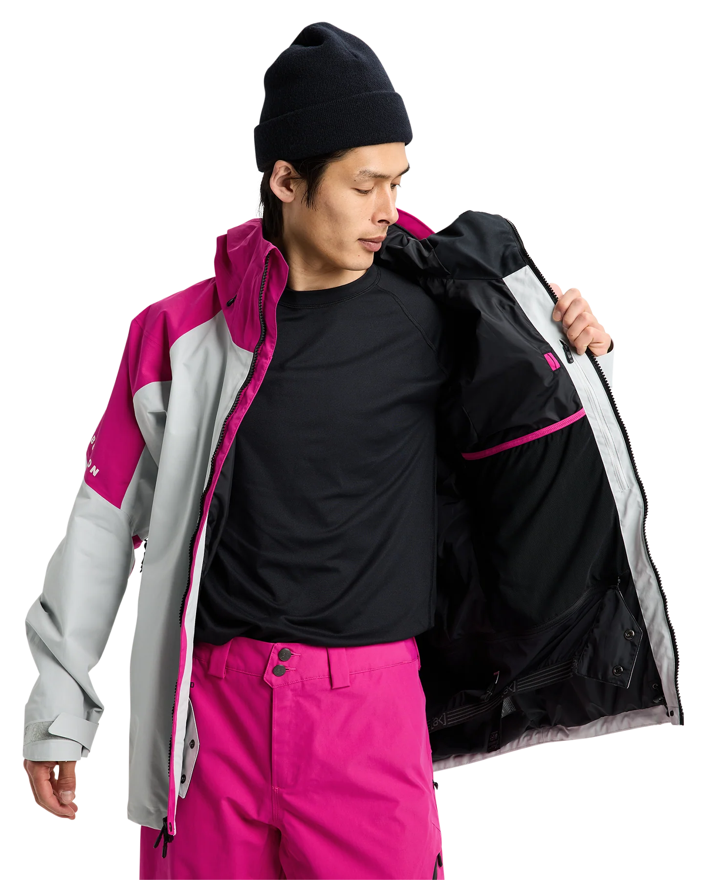 Burton Men's [ak]® Cyclic Gore‑Tex 2L Snow Jacket - Very Berry/Gray Cloud - Image 6