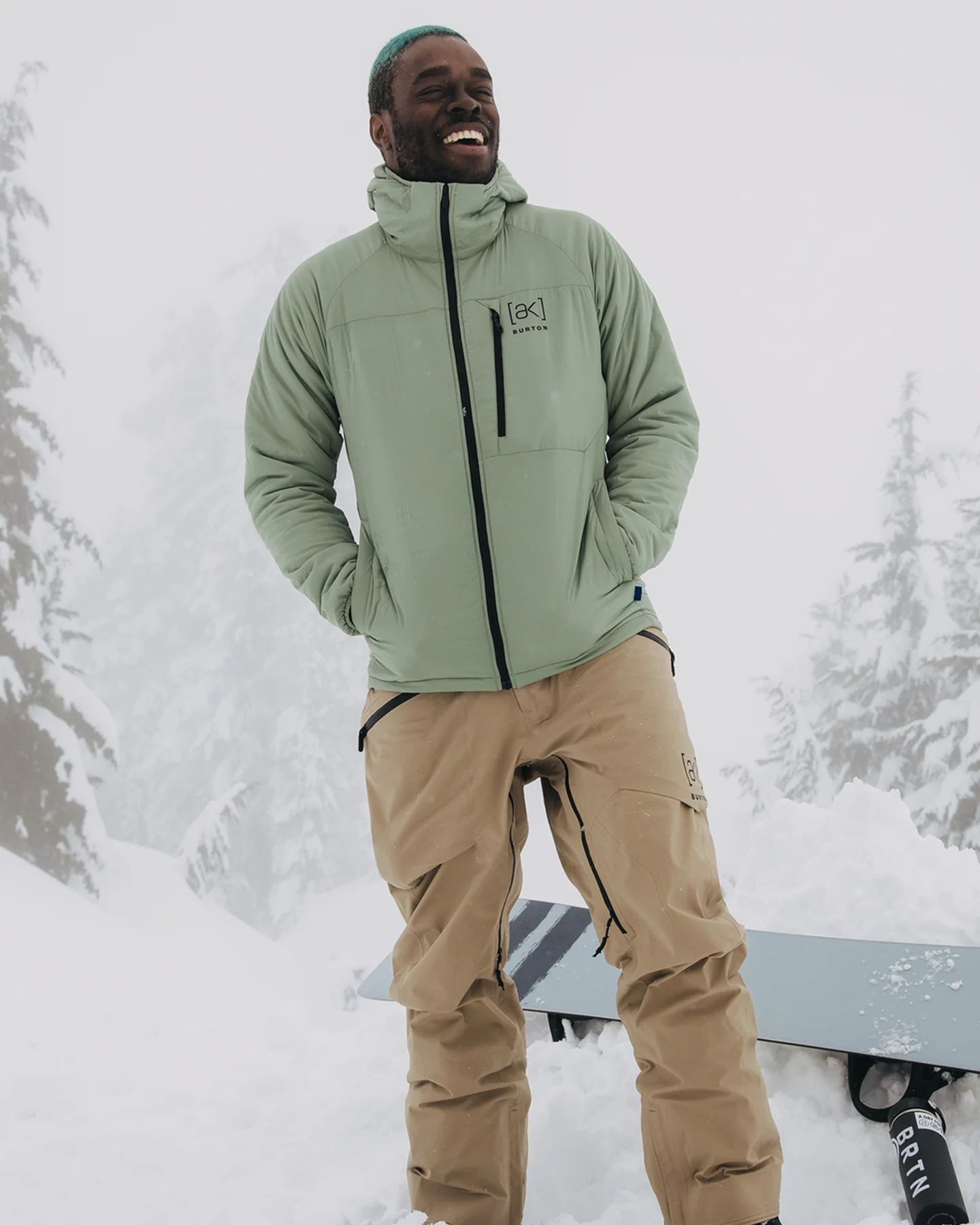 Burton Men's [ak]® Helium Hooded Stretch Insulated Jacket - Hedge Green - Image 2