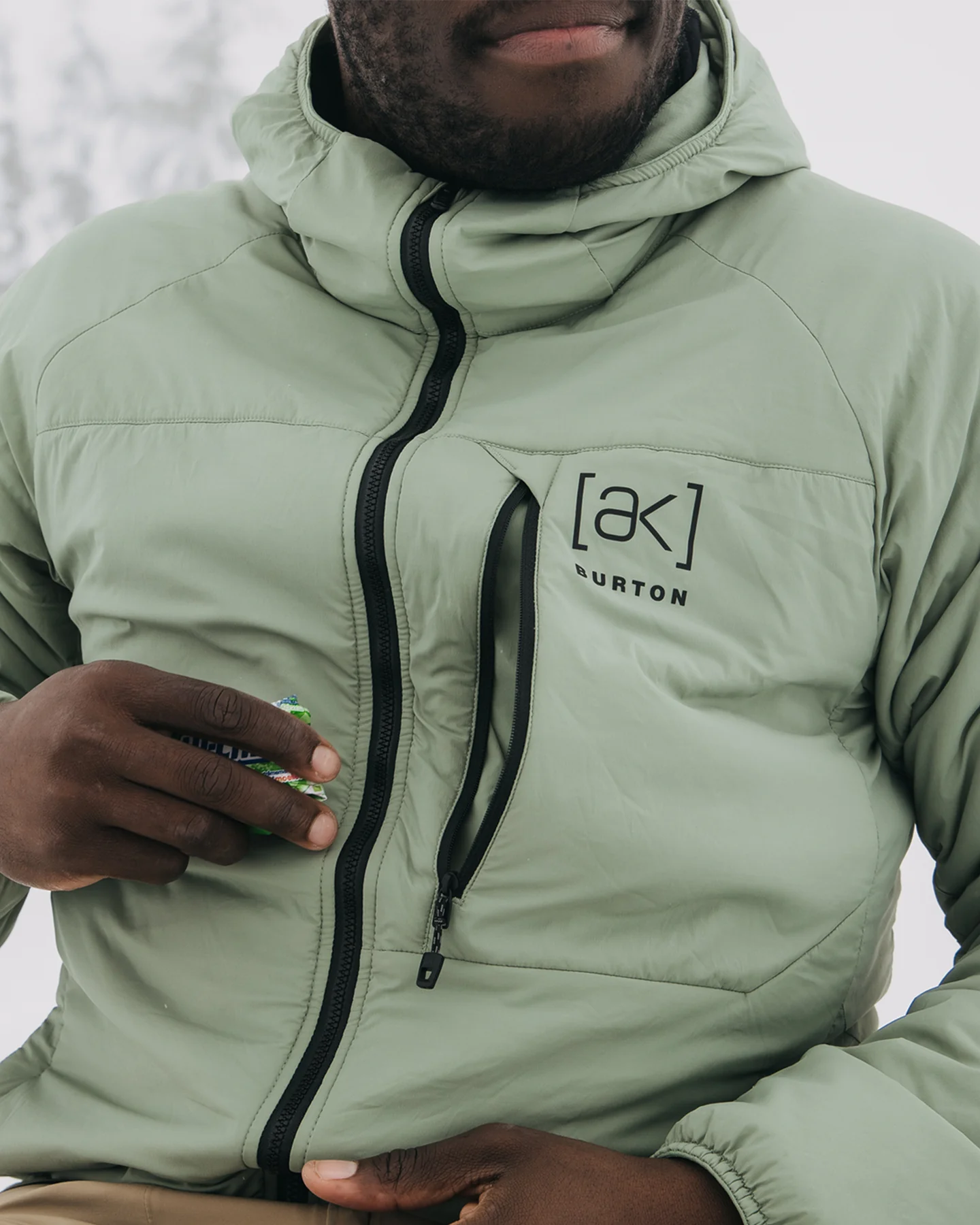 Burton Men's [ak]® Helium Hooded Stretch Insulated Jacket - Hedge Green - Image 5