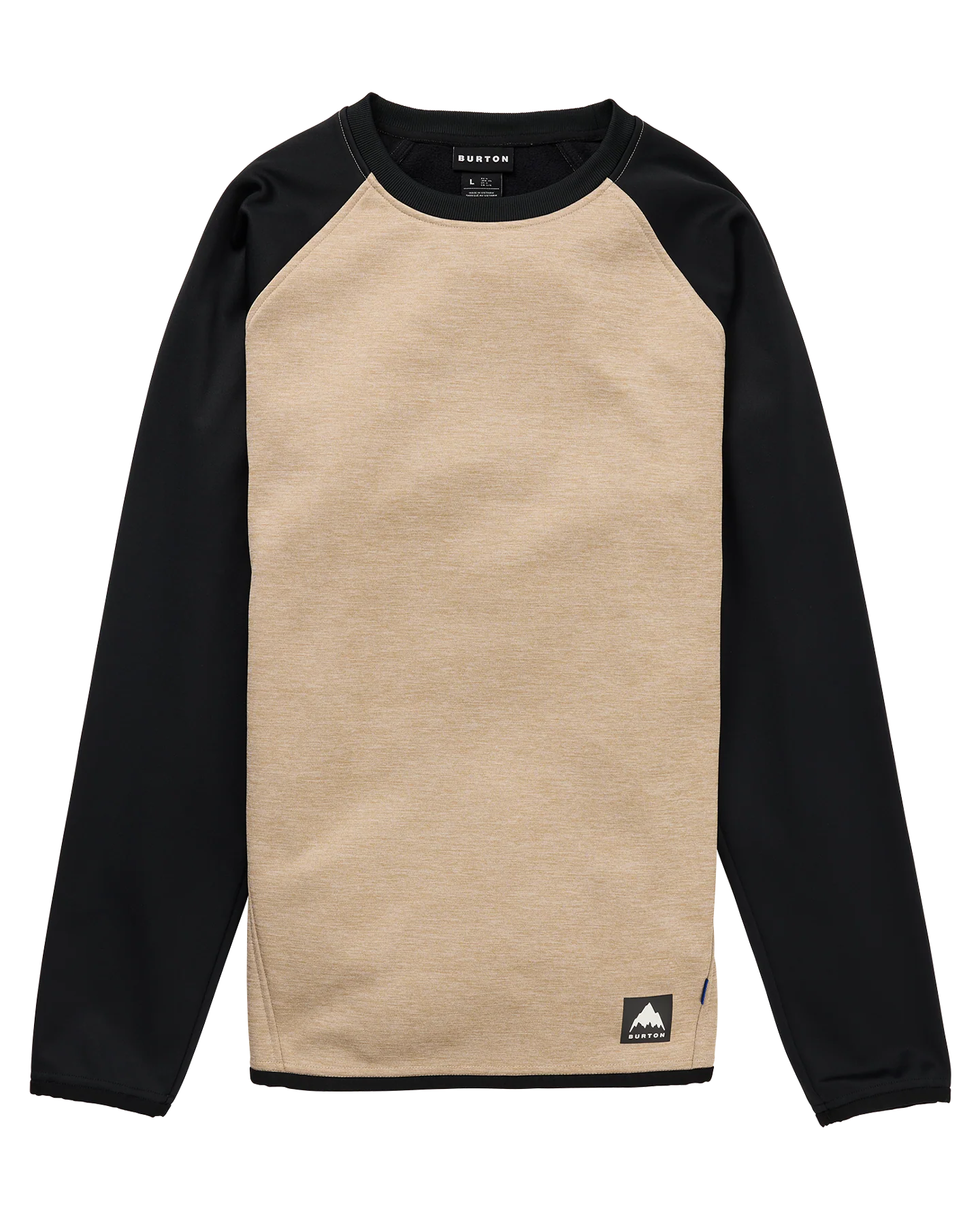 Burton Men's Crown Weatherproof Crewneck Fleece - Summit Taupe Heather/True Black