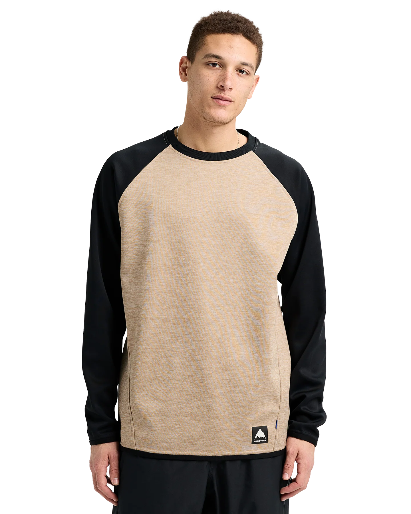 Burton Men's Crown Weatherproof Crewneck Fleece - Summit Taupe Heather/True Black - Image 3