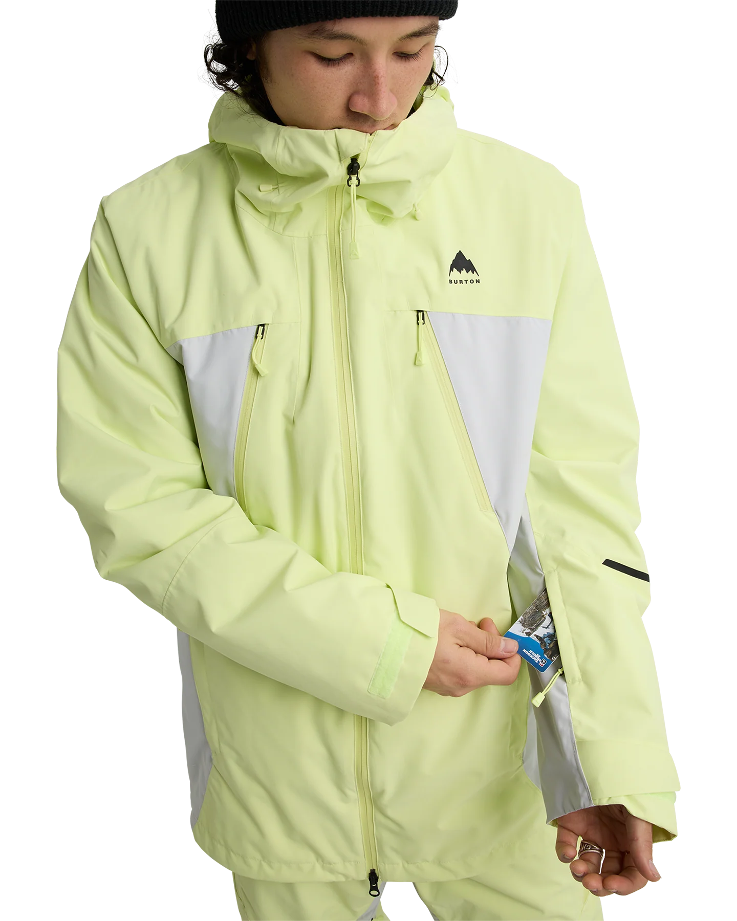 Burton Men's Reserve 2L 3-In-1 Snow Jacket - Glow Yellow Green/Gray Cloud - Image 3