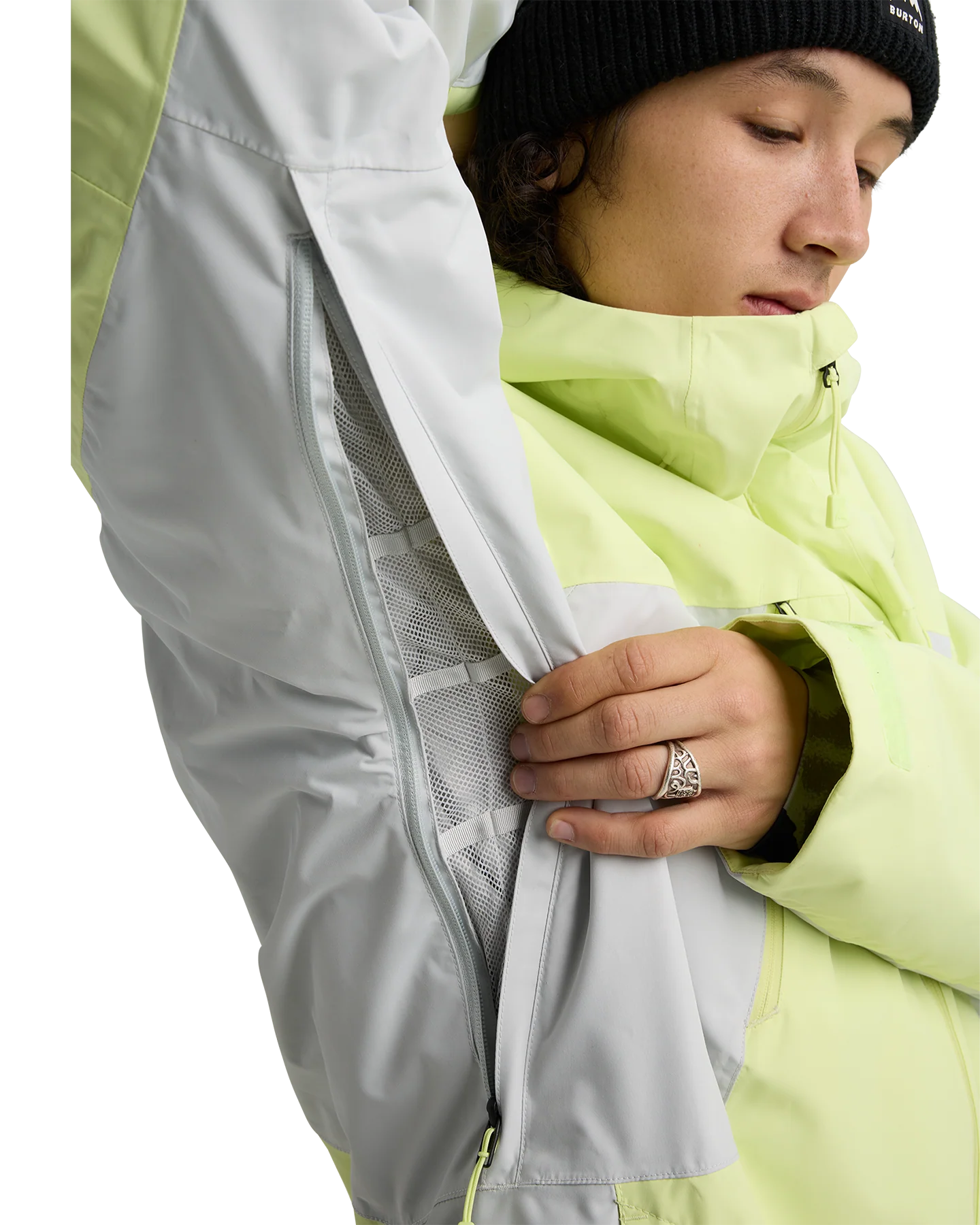 Burton Men's Reserve 2L 3-In-1 Snow Jacket - Glow Yellow Green/Gray Cloud - Image 8