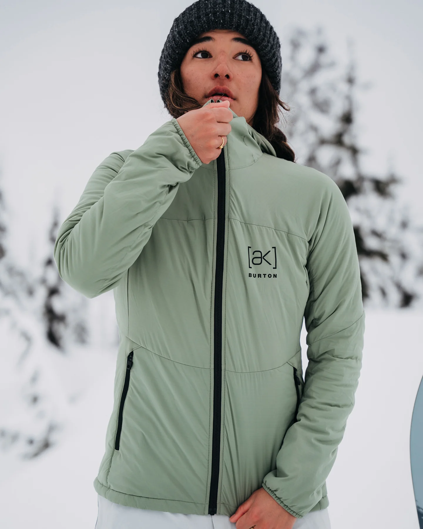 Burton Women's [ak]® Helium Hooded Stretch Insulated Jacket - Hedge Green - Image 2
