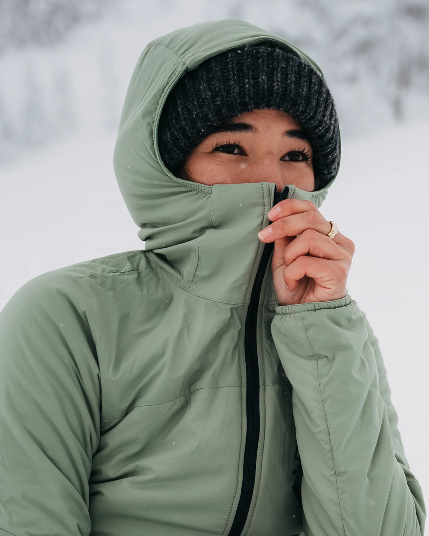 Burton Women's [ak]® Helium Hooded Stretch Insulated Jacket - Hedge Green - Image 3