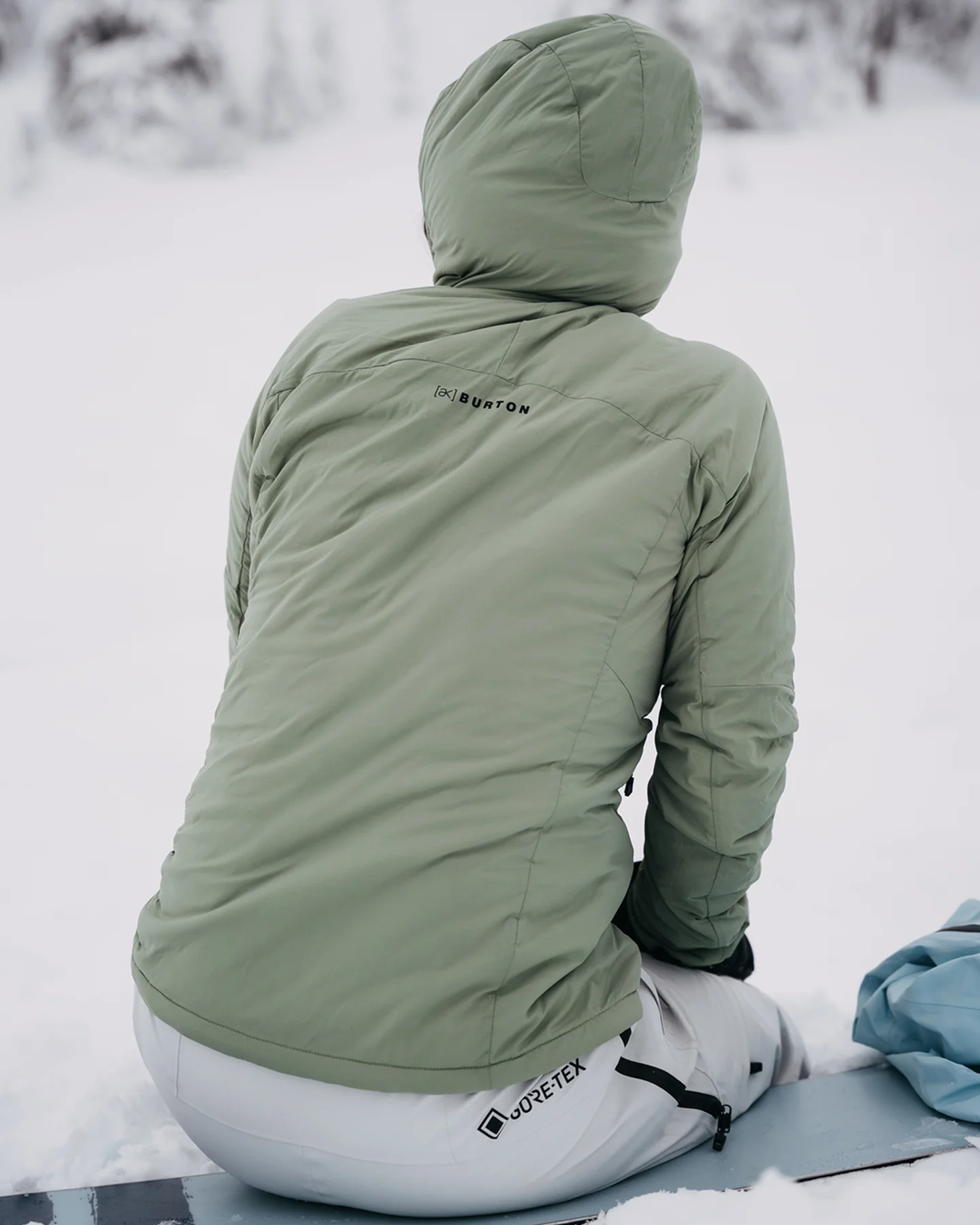 Burton Women's [ak]® Helium Hooded Stretch Insulated Jacket - Hedge Green - Image 4
