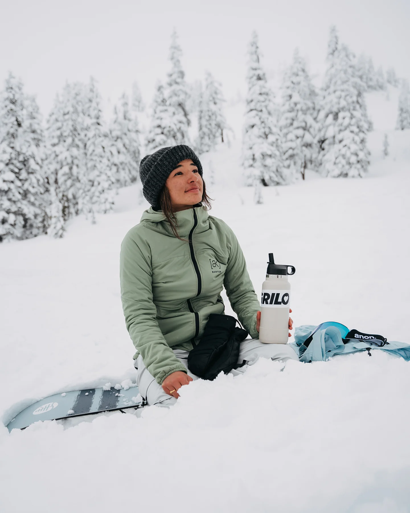 Burton Women's [ak]® Helium Hooded Stretch Insulated Jacket - Hedge Green - Image 5