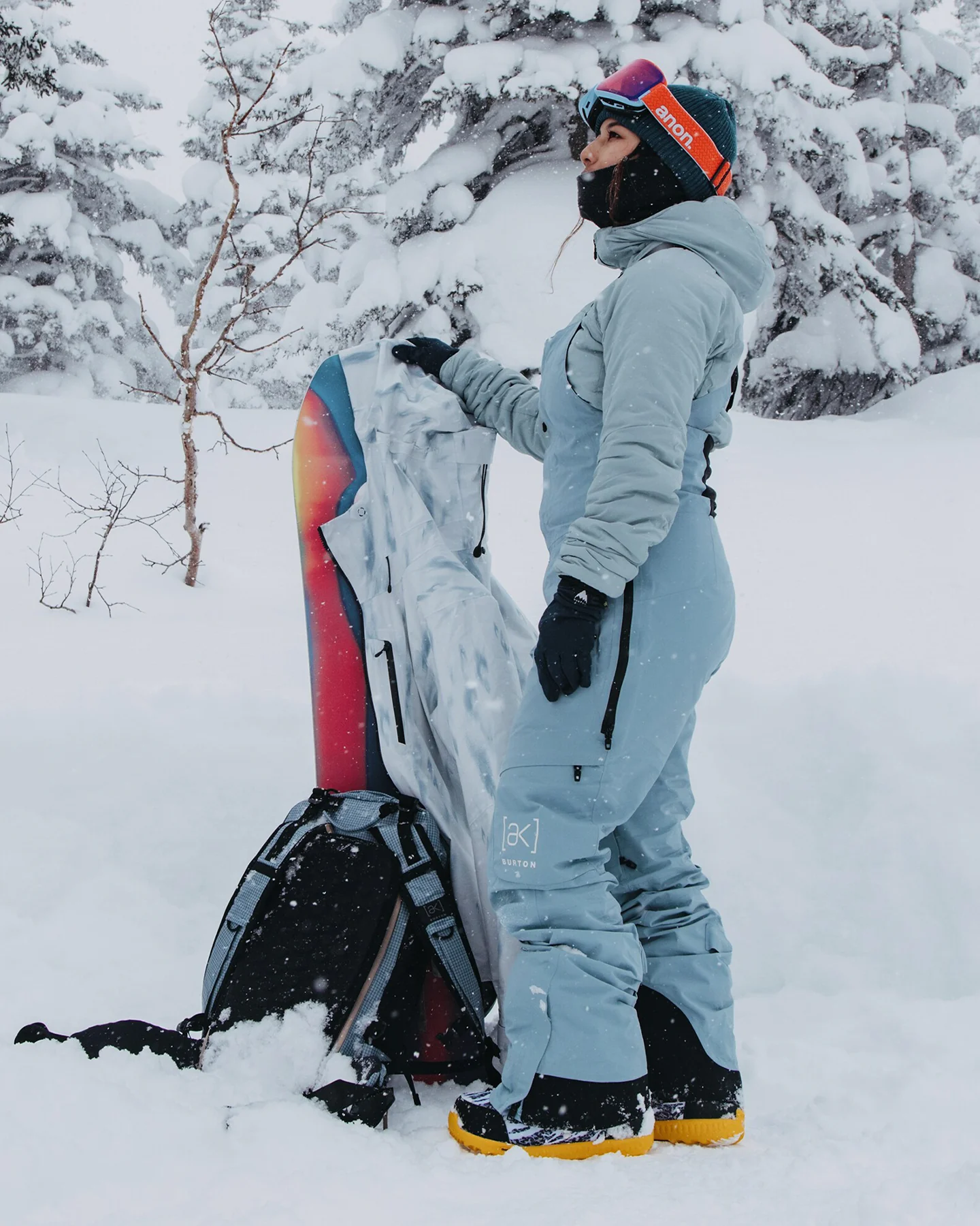 Burton Women's [ak]® Kimmy GORE-TEX® 2L Snow Bib - Dusty Blue - Image 3