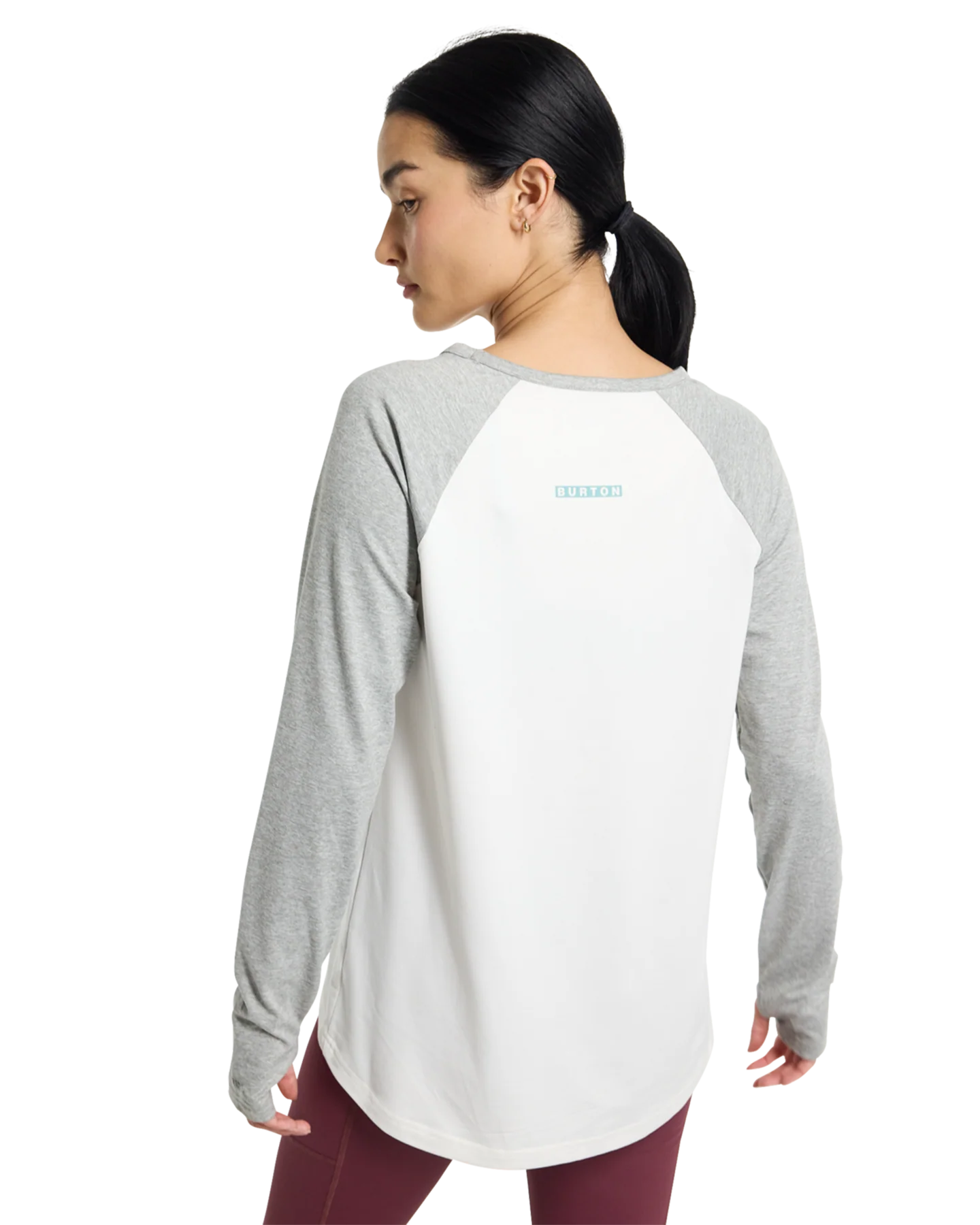 Burton Women's Burton Roadie Base Layer Tech T-Shirt - Stout White/Gray Heather - Image 3