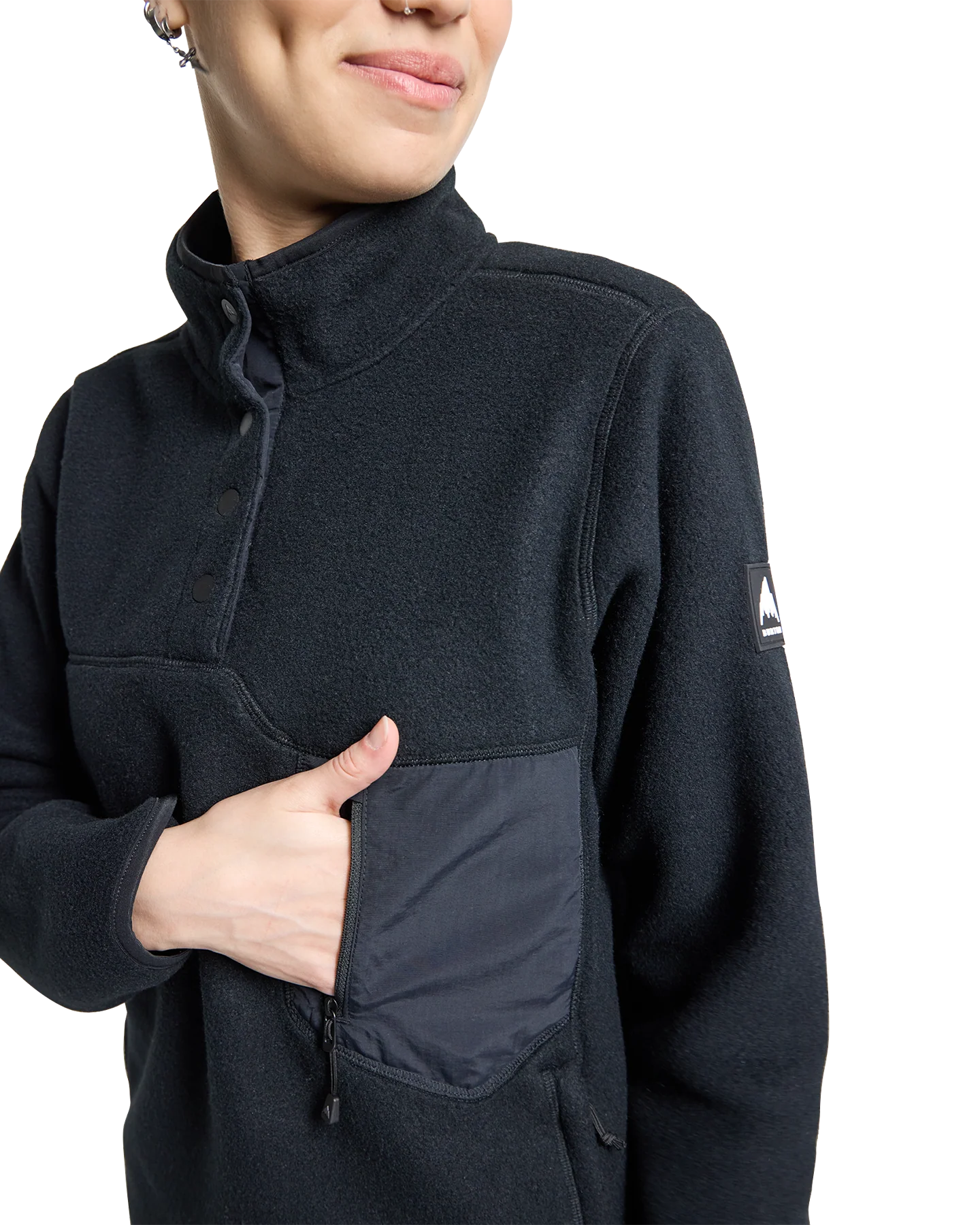 Burton Women's Cinder Fleece Pullover - True Black - Image 5