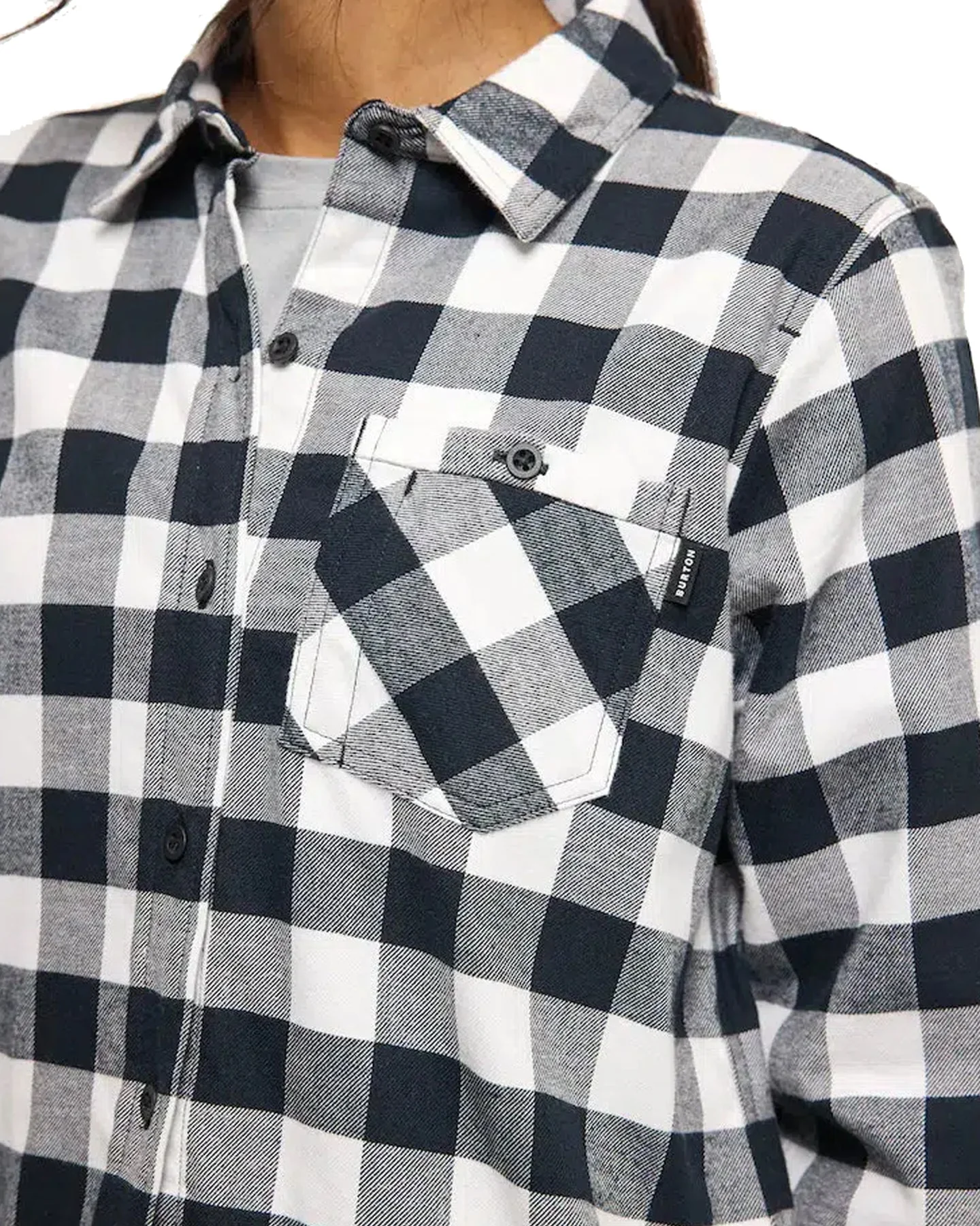 Burton Women's Favorite Long Sleeve Flannel - Stout White Buffalo Plaid - Image 3