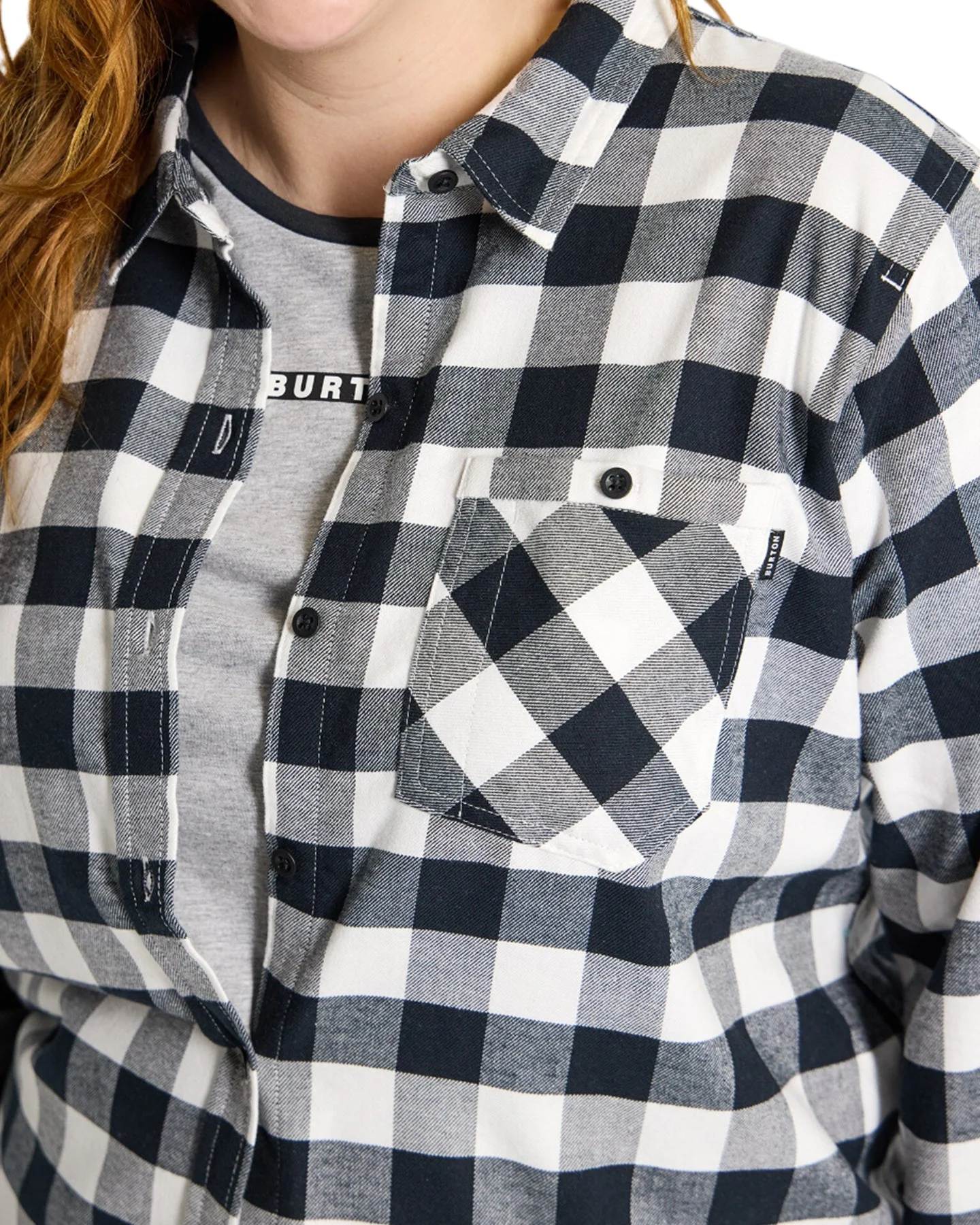 Burton Women's Favorite Long Sleeve Flannel - Stout White Buffalo Plaid - Image 6