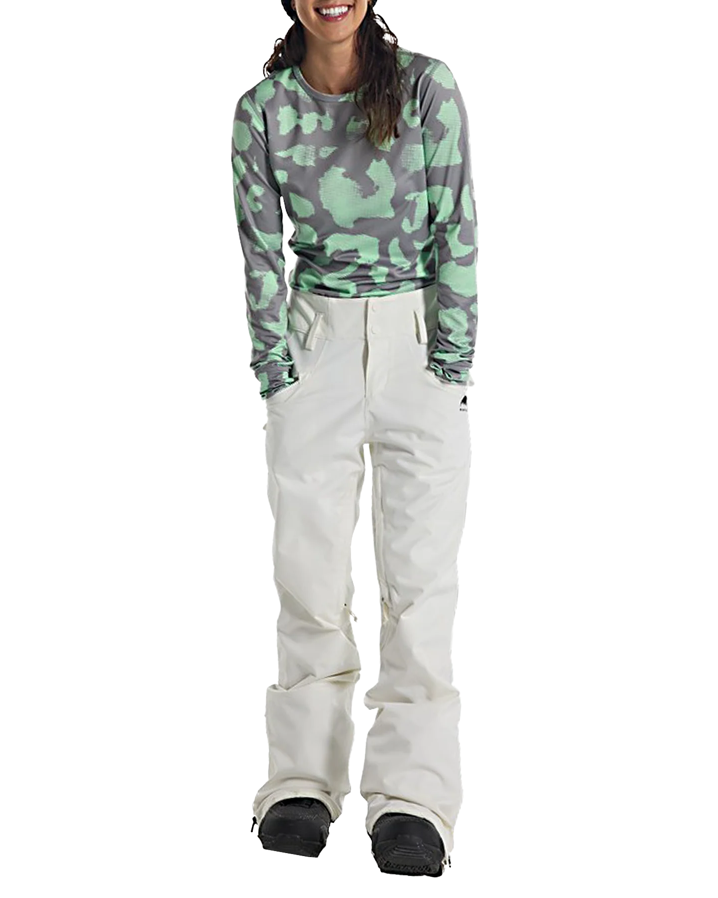 Burton Women's Marcy High Rise Stretch 2L Snow Pants - Stout White - Image 4