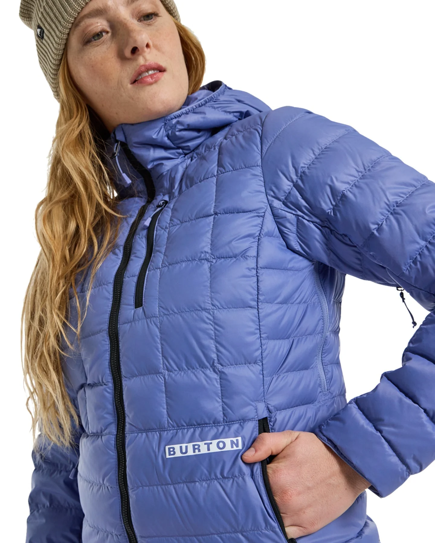Burton Women's Mid-Heat Hooded Down Insulated Jacket - Slate Blue - Image 3
