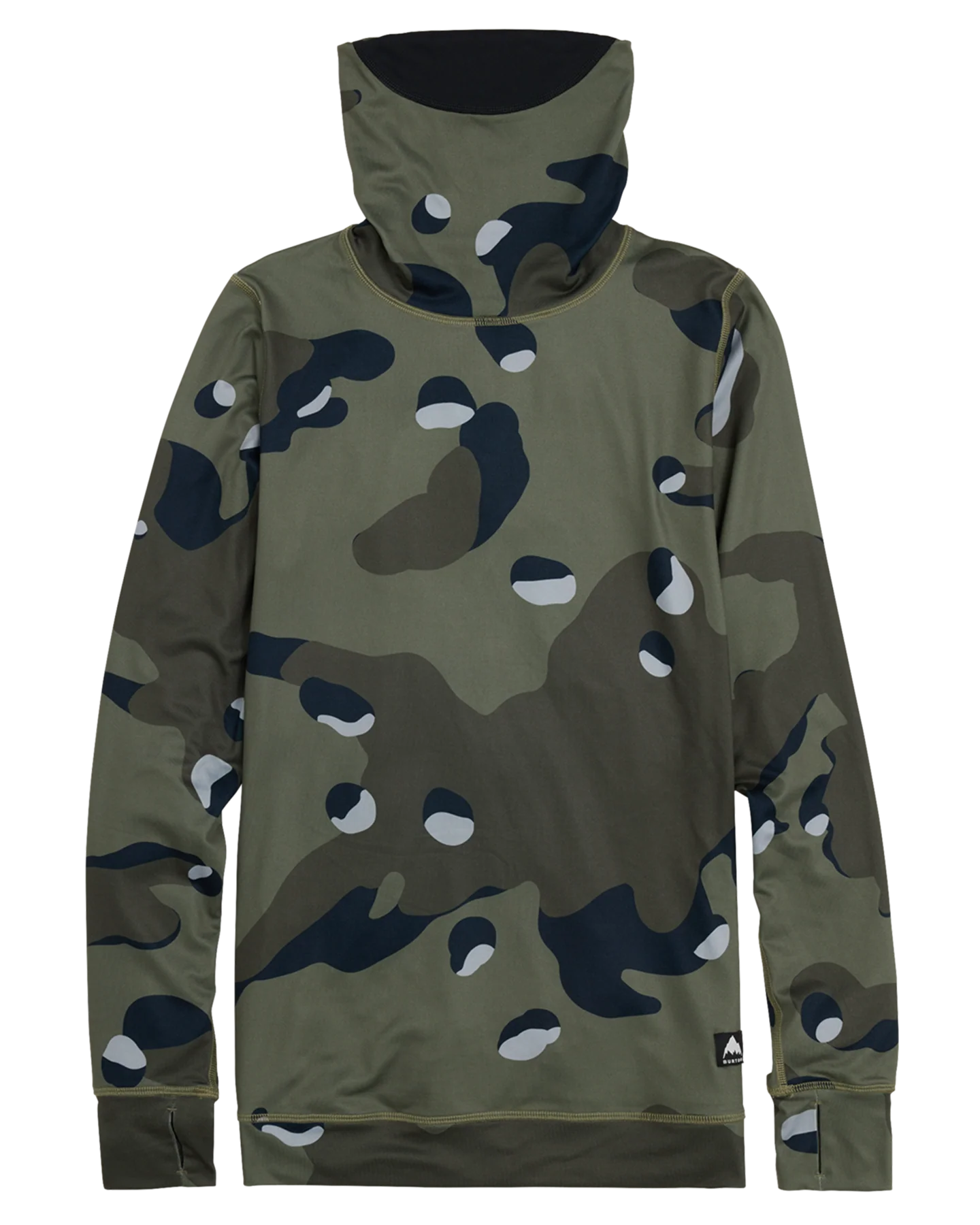 Burton Women's Midweight Base Layer Long Neck Shirt - Forest Moss Cookie Camo