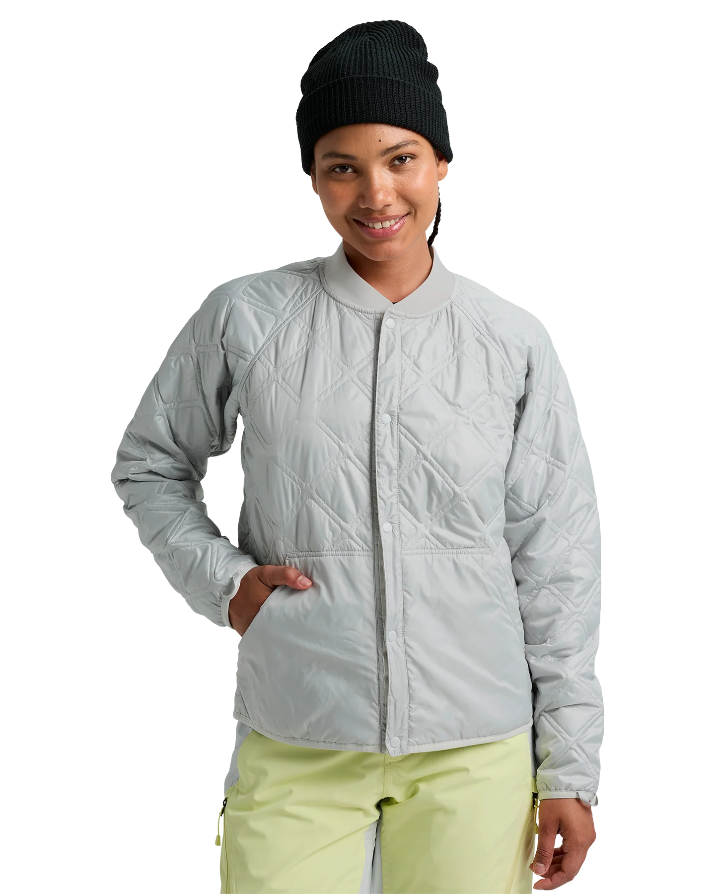 Burton Women's Reserve 2L 3-In-1 Snow Jacket - Glow Yellow Green/Gray Cloud - Image 10
