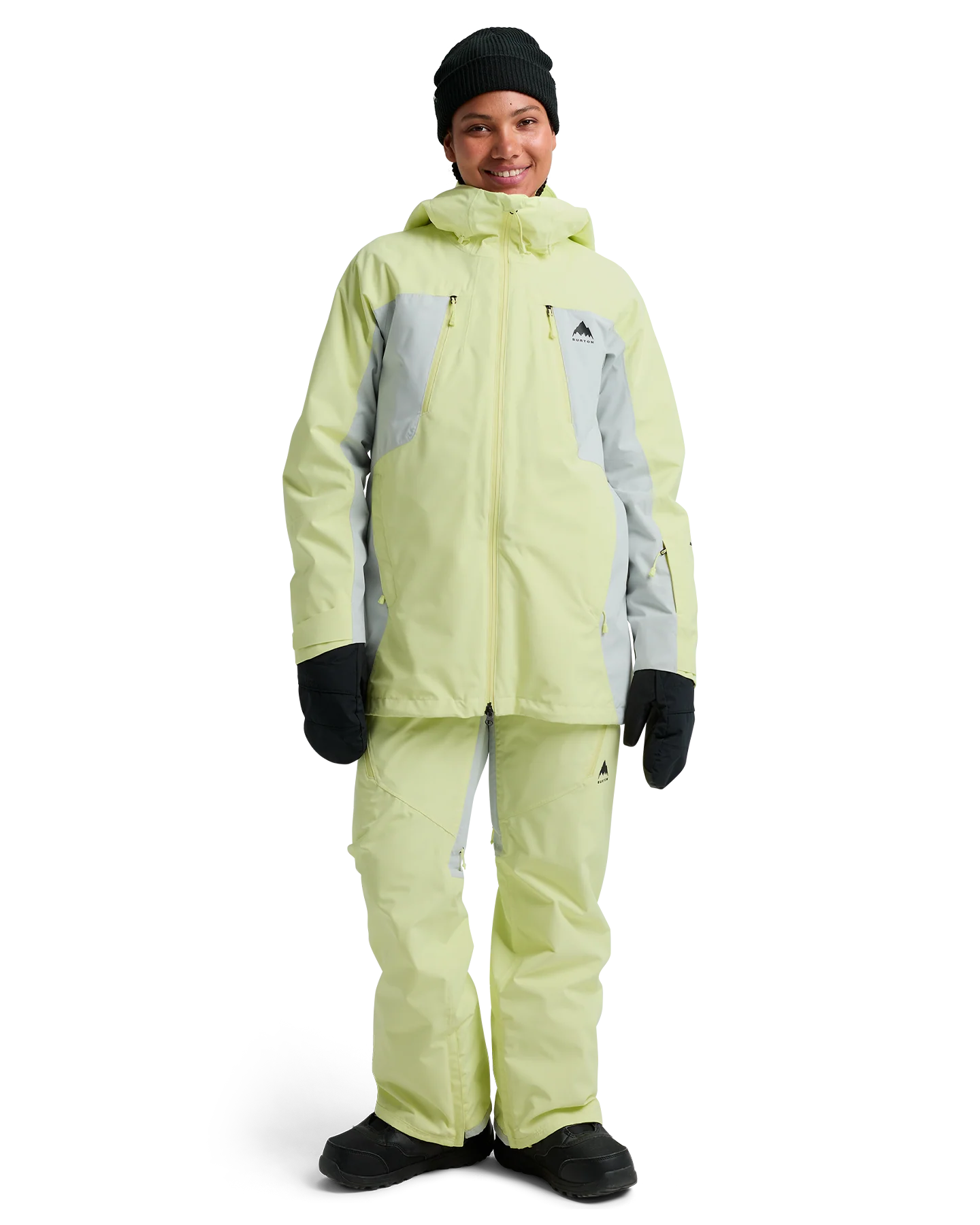 Burton Women's Reserve 2L 3-In-1 Snow Jacket - Glow Yellow Green/Gray Cloud - Image 5