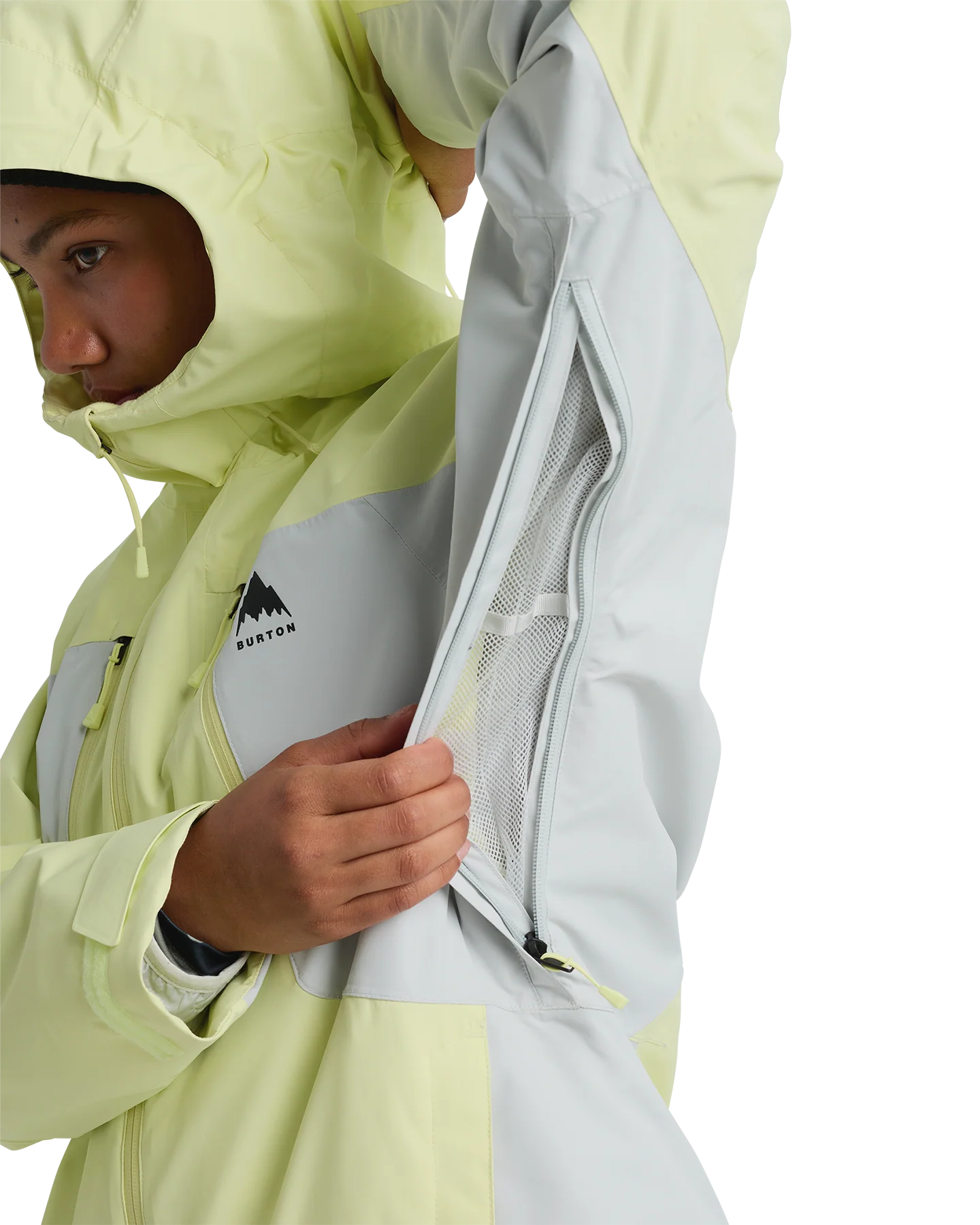Burton Women's Reserve 2L 3-In-1 Snow Jacket - Glow Yellow Green/Gray Cloud - Image 8