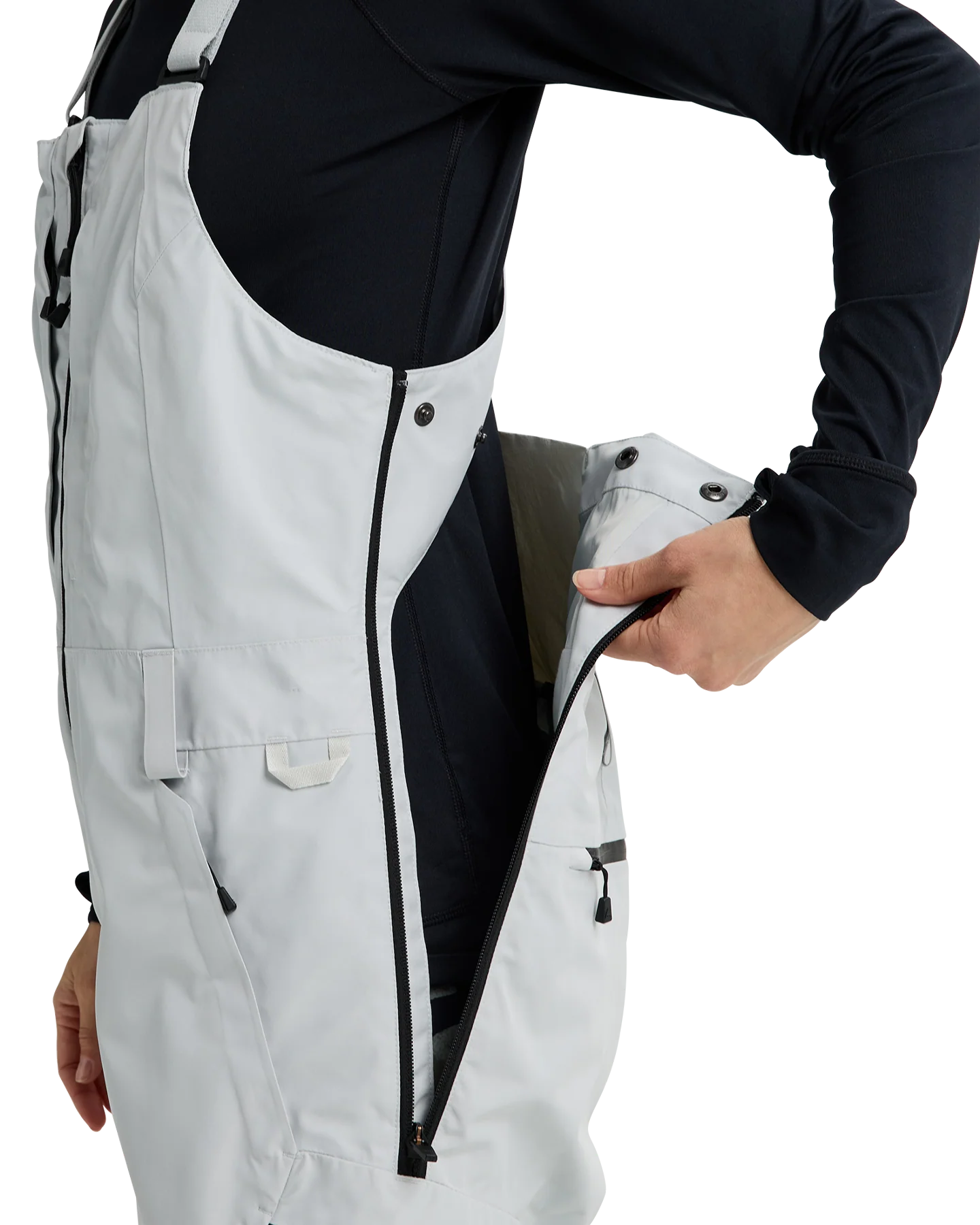 Burton Women's Reserve GORE-TEX® 2L Snow Bib Pants - Gray Cloud - Image 6