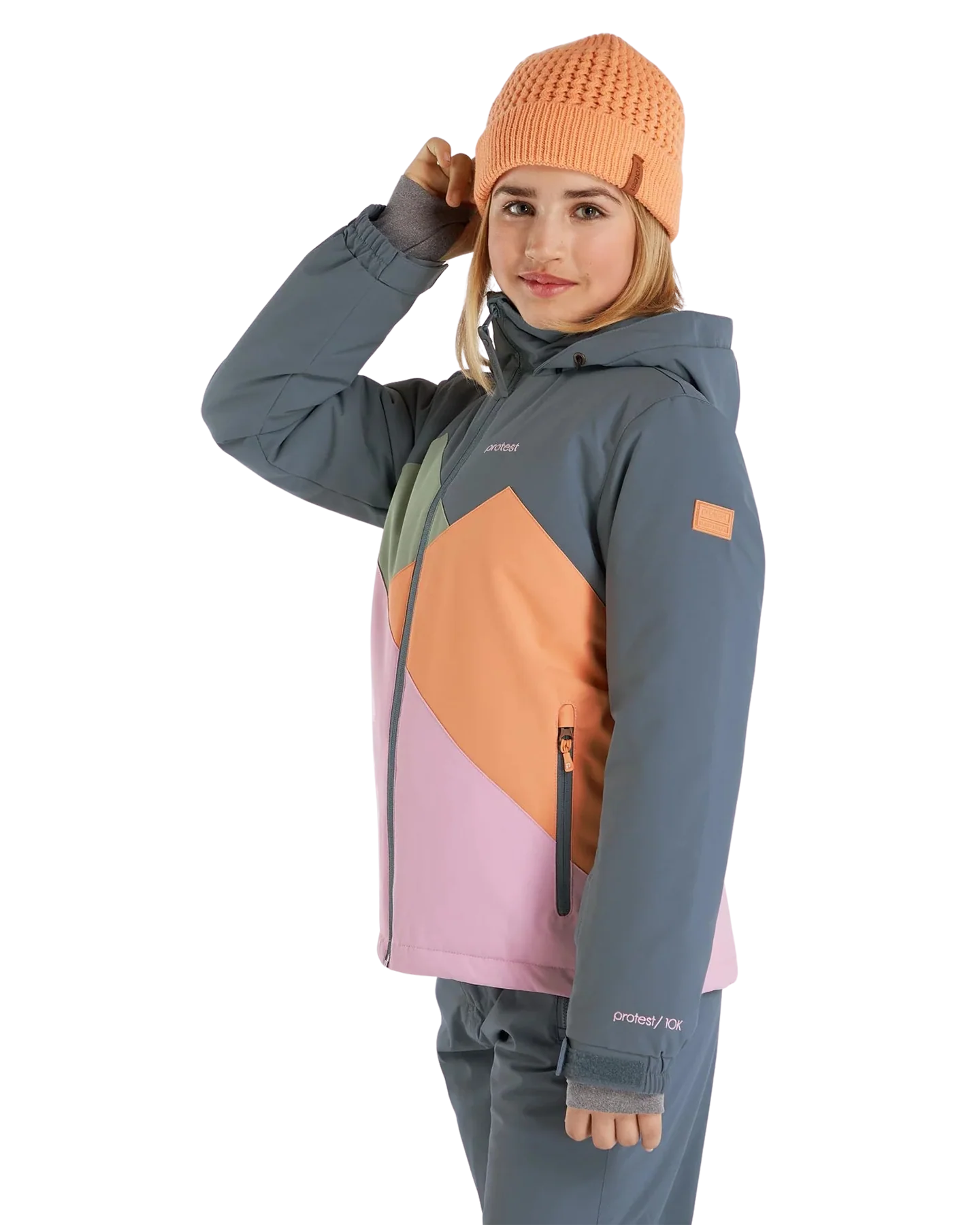Protest Doutsen Junior Girls Snow Jacket - Manatee - Image 3