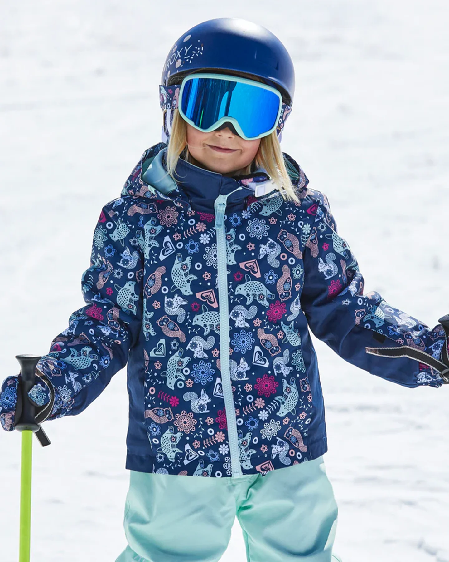 Roxy Snowy Tale Kids Snow Jacket - Medieval Blue Neo - Image 5