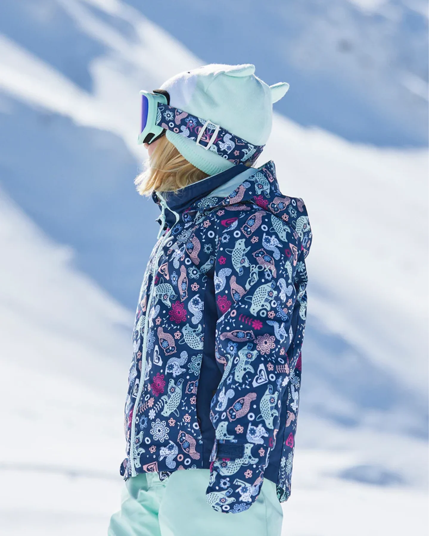 Roxy Snowy Tale Kids Snow Jacket - Medieval Blue Neo - Image 7