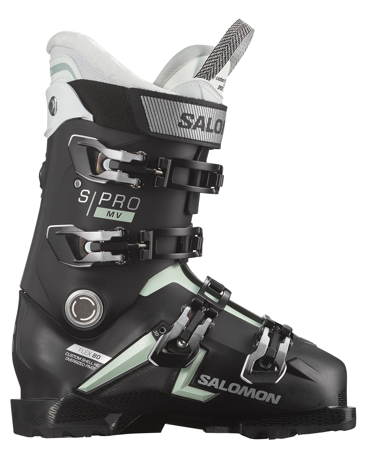 Salomon S/Pro Mv 80 Cs Women's Snow Boots - Black/White Moss/Silver Metallic
