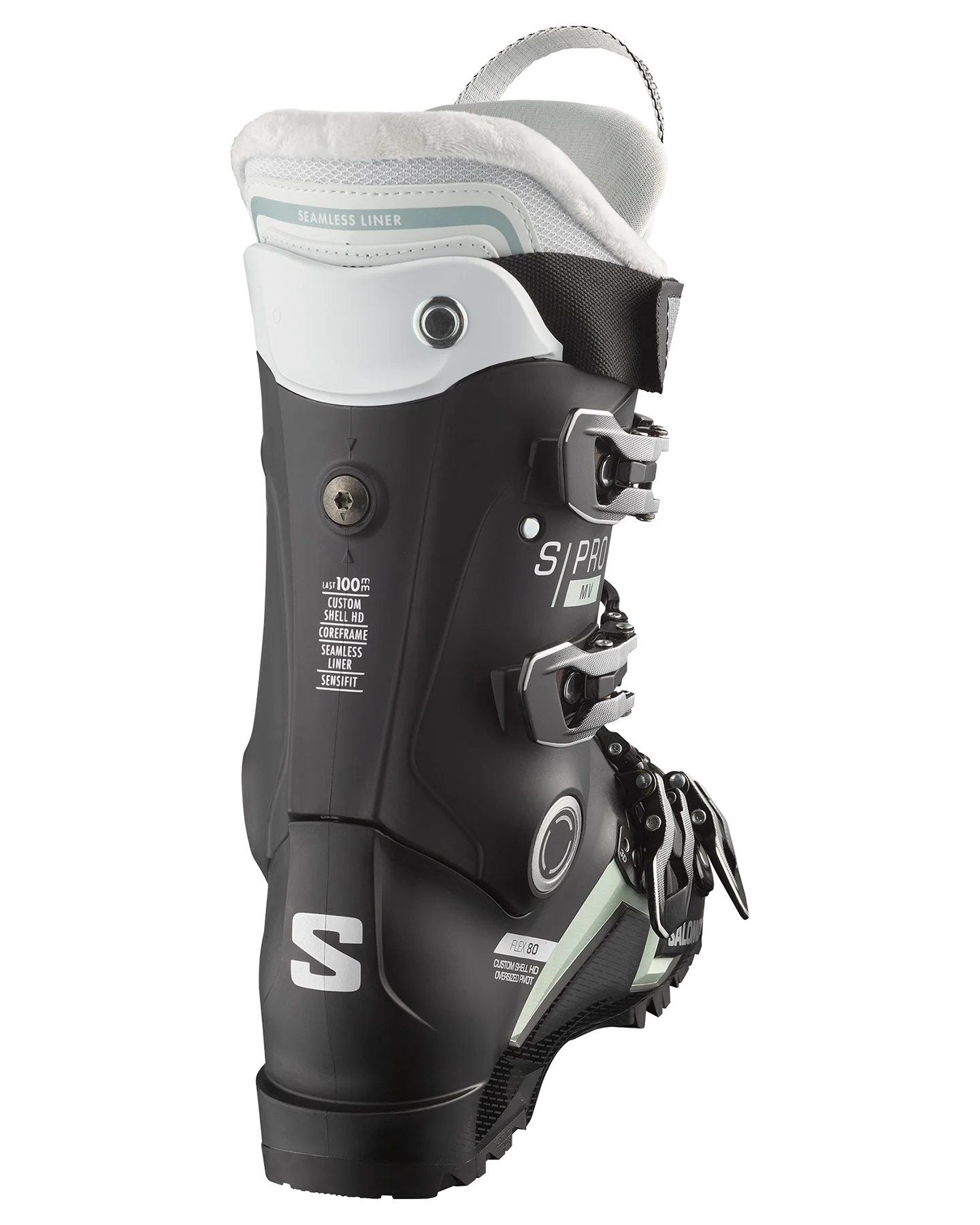 Salomon S/Pro Mv 80 Cs Women's Snow Boots - Black/White Moss/Silver Metallic - Image 3