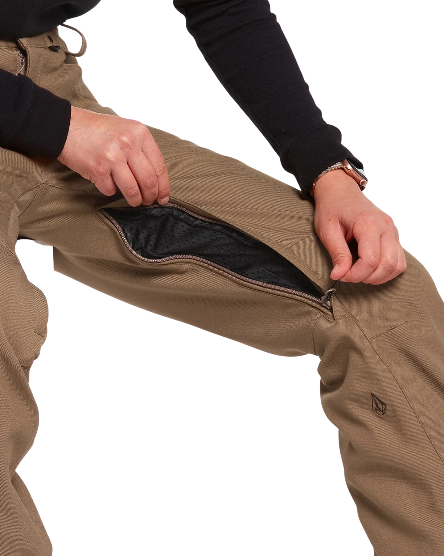 Volcom Women's Grail 3D Stretch Pant - Coffee - Image 4