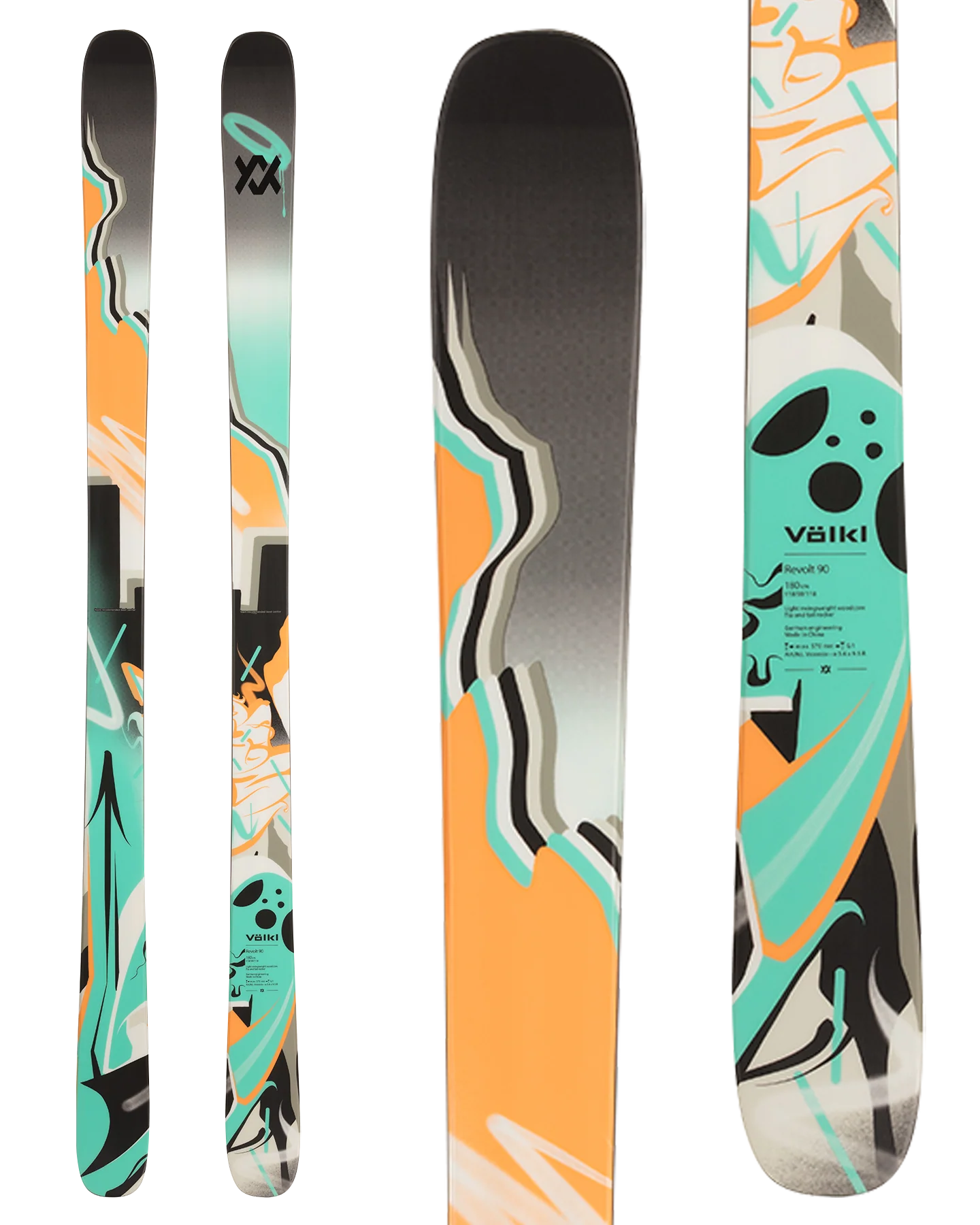 Volkl Revolt 90 Flat Snow Skis - (Size 174)